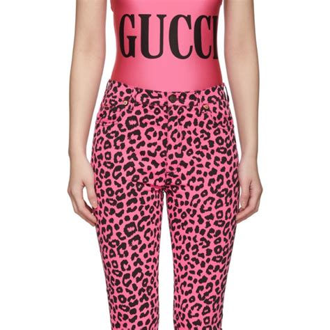 gucci leopard jeans|gucci made in italy jeans.